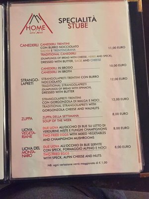 Menu photo 8 Home Stube Madonna di Campiglio, TN Menu photo 8 Home Stube Madonna di Campiglio, TN