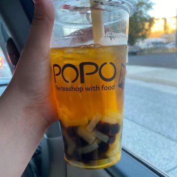 Popo - Passions fruit tea with boba and lychee jellies - Bubble Tea Near Me - Pullman, Washington Popo - Passions fruit tea with boba and lychee jellies - Bubble Tea Near Me - Pullman, Washington