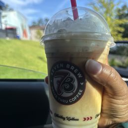 Iced funnel cake macchiato