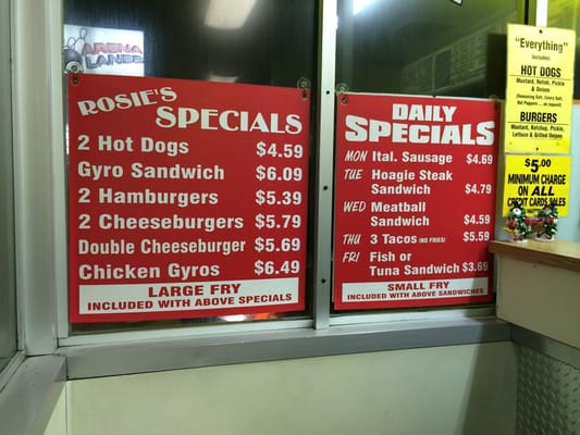 Menu photo 5 Rosie's Drive-In Oak Lawn, IL