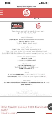Menu photo 4 Ruth's Chris Steak House Marina del Rey, CA Menu photo 4 Ruth's Chris Steak House Marina del Rey, CA