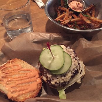 Public & General - Burger with cheddar-provolone cheese and dill fries - Bars Near Me - Gainesville, Florida