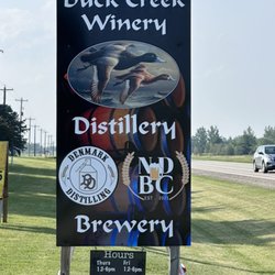 Duck Creek Vineyard and Winery - New sign put up to add our brewery now! This should help us with people being able to find our winery distillery brewery!