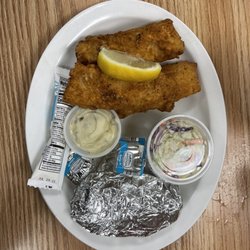 American Legion Post 131 - Haddock, with sides of baked potato and slaw
