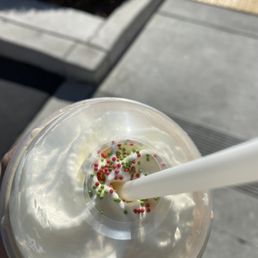 Sugar cookie almond milk frap Holiday special... Sugar cookie almond milk frap Holiday special...