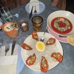 Oysters and prawn ceviche