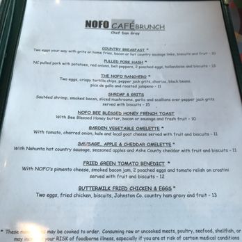 NOFO @ the Pig - Brunch menu as of 03/2019 - Specialty Food Near Me - Raleigh, North Carolina