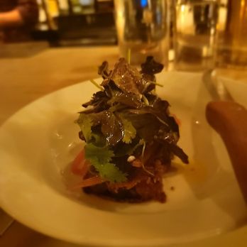 La Vara - Morros Prensados/Seared Beef Jowl. Not recommended. Overpowering mustard and sourness. Overpriced. - Spanish Near Me - Brooklyn, New York