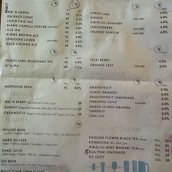 Ola Brew - Drink menu - Breweries Near Me - Kailua-kona, Hawaii Ola Brew - Drink menu - Breweries Near Me - Kailua-kona, Hawaii