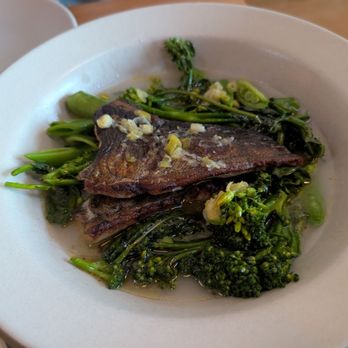 Range Life - SAN FRANCISCO BLACK COD broccoli, spring rapini, oya snap peas, preserved lemon, smoked broth / 40 - Desserts Near Me - Livermore, California Range Life - SAN FRANCISCO BLACK COD broccoli, spring rapini, oya snap peas, preserved lemon, smoked broth / 40 - Desserts Near Me - Livermore, California