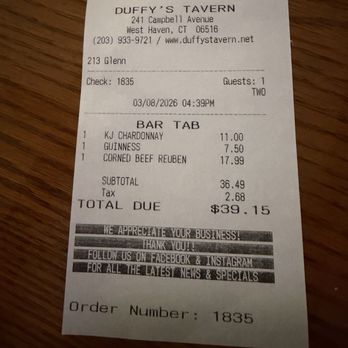 Duffy's Tavern - Irish Pub Near Me - West Haven, Connecticut
