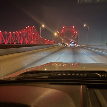 Crescent City Connection Bridge - Red tonight - Landmarks & Historical Buildings Near Me - New Orleans, Louisiana Crescent City Connection Bridge - Red tonight - Landmarks & Historical Buildings Near Me - New Orleans, Louisiana