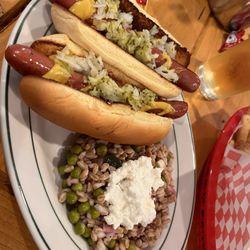 Golden Russet Cafe & Grocery - Hot dogs with faro and peas