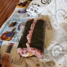 Pork with preserved vegetable rice roll unwrapped Pork with preserved vegetable rice roll unwrapped