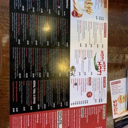 Back of the menu. }:{ Back of the menu. }:{