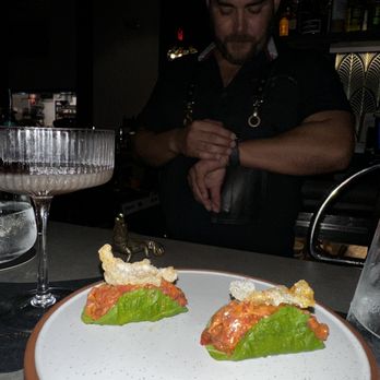 Stubborn Seed - Best of the night!! Bison TarTar and our bartender Rob!! - New American Near Me - Miami Beach, Florida Stubborn Seed - Best of the night!! Bison TarTar and our bartender Rob!! - New American Near Me - Miami Beach, Florida