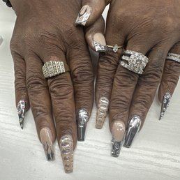 GelX and chrome nails GelX and chrome nails