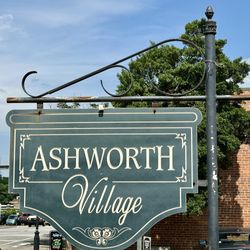 Ashworth Village - Sign for Ashworth Village shopping area in downtown Cary, NC.