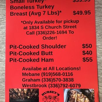 Hursey's Bar-B-Q - Holiday Special - Barbeque Near Me - Mebane, North Carolina Hursey's Bar-B-Q - Holiday Special - Barbeque Near Me - Mebane, North Carolina