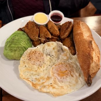 Republique - Eggs, potatoes, baguette , avocado - French Near Me - Los Angeles, California Republique - Eggs, potatoes, baguette , avocado - French Near Me - Los Angeles, California