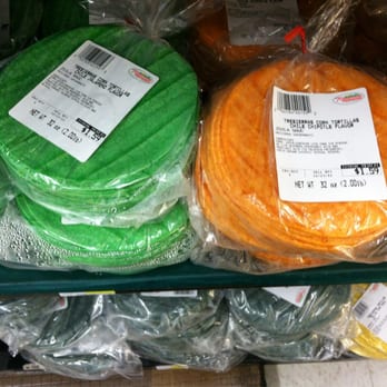 Tresierras Supermarkets - Chili (green) & chipotle (orange) flavored tortillas - Grocery Near Me - Pacoima, California