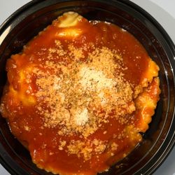 Barbaro - Ravioli with parmesan and oregano , and love the red sauce!