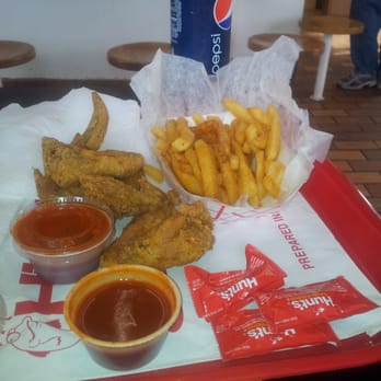 Hip Hop Fish & Chicken - 3-wing and fries meal with special hot sauce.  Hot, hot, hot! - American Near Me - Baltimore, Maryland