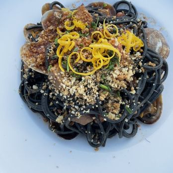 Home - squid ink pasta with miso, clams, and pork belly. Must try!!! - New American Near Me - Soquel, California Home - squid ink pasta with miso, clams, and pork belly. Must try!!! - New American Near Me - Soquel, California