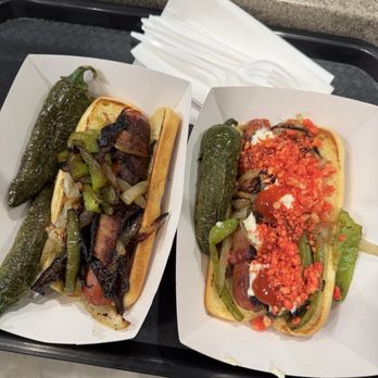 Leo's Cafe - Leo's new item, bacon wrap hot dogs with grill veggies and Jalapeño. - Tacos Near Me - Santa Ana, California Leo's Cafe - Leo's new item, bacon wrap hot dogs with grill veggies and Jalapeño. - Tacos Near Me - Santa Ana, California