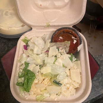 Jockamo Upper Crust Pizza - House Salad with no tomatoes or olives with French dressing - Pizza Near Me - Indianapolis, Indiana Jockamo Upper Crust Pizza - House Salad with no tomatoes or olives with French dressing - Pizza Near Me - Indianapolis, Indiana