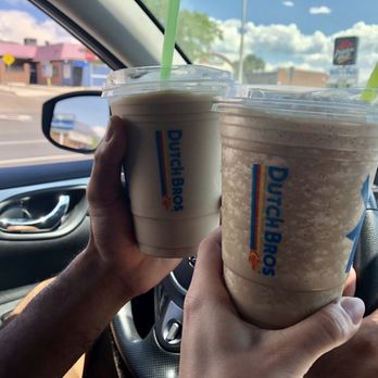 Dutch Bros Coffee - Left: Flap Jack Dutch Freeze; Right: Grasshopper Dutch Freeze - Coffee & Tea Near Me - Albuquerque, New Mexico
