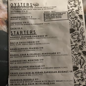 Mourne Seafood Bar - Menu - Seafood Near Me - Belfast, BFS Mourne Seafood Bar - Menu - Seafood Near Me - Belfast, BFS