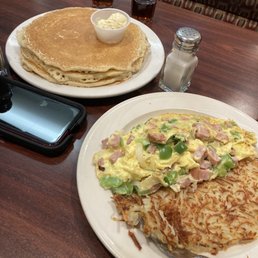 Denver Omelette and Stack of Pancakes