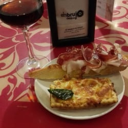 El Embrujo de Bilbao - Tartaleta de puerro y tosta de jamon con tomaka
