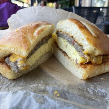 The Local Bean - Sausage, egg, and cheese on homemade English muffin - Coffee & Tea Near Me - Siesta Key, Florida