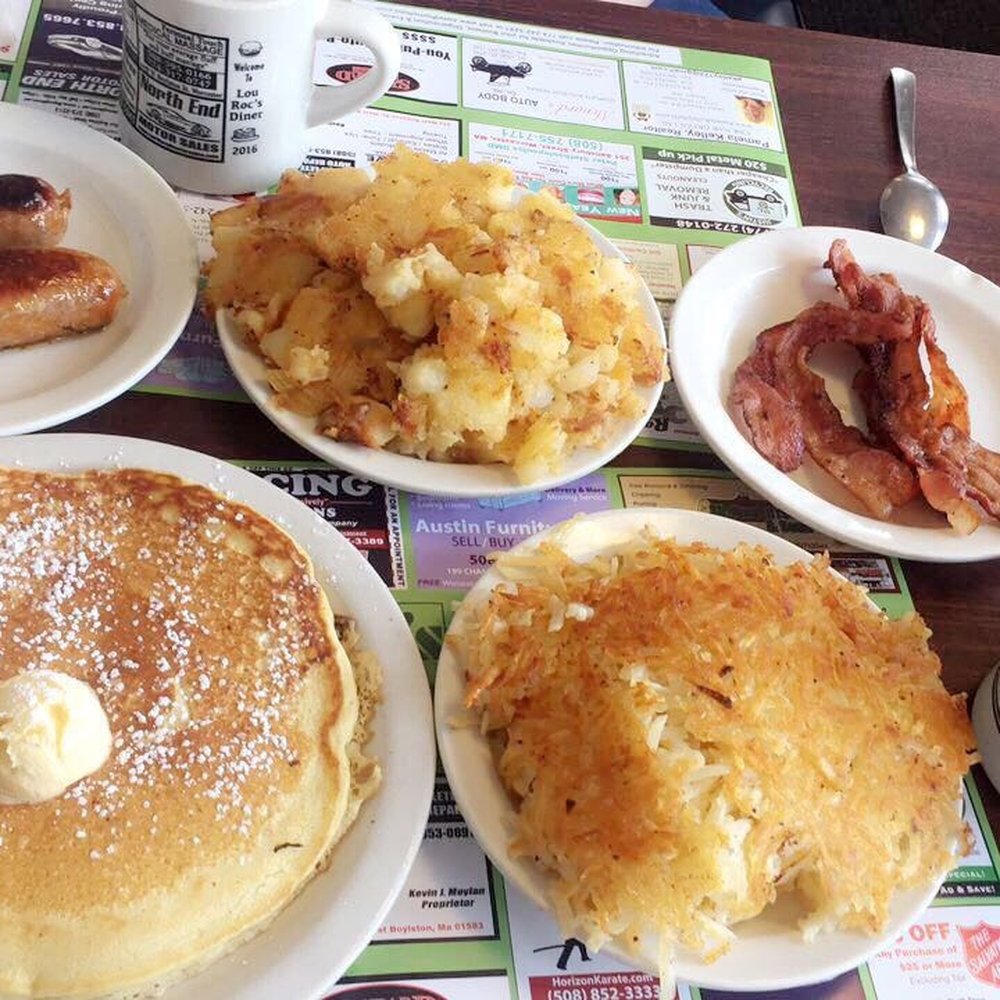 Lou Roc's Diner - Sausage, home fries, bacon, pancake, and hashbrowns. Huge side portions! - Diners Near Me - Worcester, Massachusetts Lou Roc's Diner - Sausage, home fries, bacon, pancake, and hashbrowns. Huge side portions! - Diners Near Me - Worcester, Massachusetts