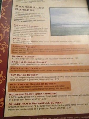 Menu photo 3 Cleary's Pub Chelsea, MI