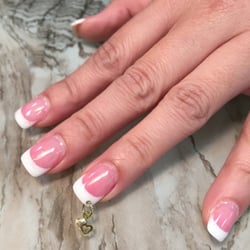 Hearts dangle for your nails. Now available at our salon.