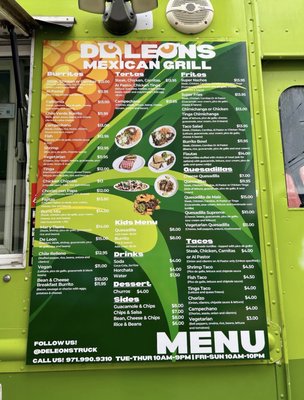 Menu photo 1 De Leon's Mexican Grill Portland, OR