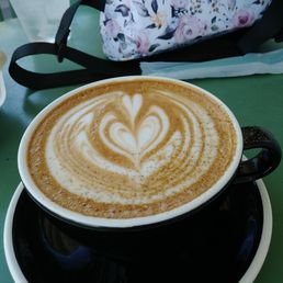 Chocolate Bear, I think. Their special latte of the day! Valrhona chocolate and caramel. Chocolate Bear, I think. Their special latte of the day! Valrhona chocolate and caramel.