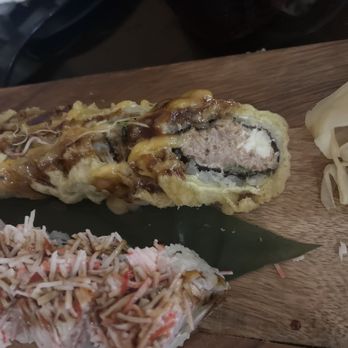 Takara Sushi Grill & Bar - Minced meat brown roll /supposedly tuna - Sushi Bars Near Me - Lutz, Florida Takara Sushi Grill & Bar - Minced meat brown roll /supposedly tuna - Sushi Bars Near Me - Lutz, Florida