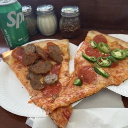 Meat Lovers Slice and Pepperoni Jalapeno Slice Meat Lovers Slice and Pepperoni Jalapeno Slice