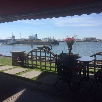 Blue - The very entertaining view of bayone and kill van kull.  With boats barges and jet ski - Mediterranean Near Me - Staten Island, New York