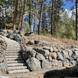 Brownscape - Boulder Work & PreCast Stair Set