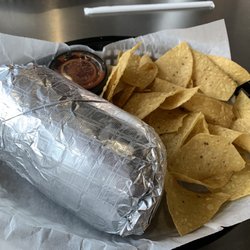 Don Pepe's Gourmet Burritos and Tacos - Burrito and chips/salsa