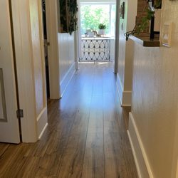 Clean bright hallway to different treatment rooms.
