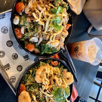 1-800-Lucky - Kale salad with shrimp + other with chicken. And a Thai iced tea is a must! - Asian Fusion Near Me - Miami, Florida