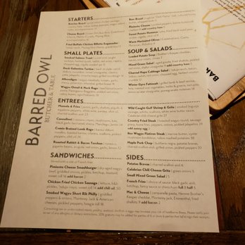 Barred Owl Butcher & Table - March 2022 Menu - Butcher Near Me - Columbia, Missouri