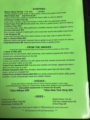 Menu photo 5 The Smoking Mule Chamberlain, SD
