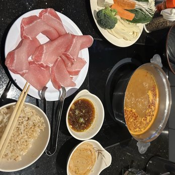 California Shabu Shabu - Shabu shabu with pork tenderloin and spicy miso sauce - Japanese Near Me - Fairfax, Virginia California Shabu Shabu - Shabu shabu with pork tenderloin and spicy miso sauce - Japanese Near Me - Fairfax, Virginia